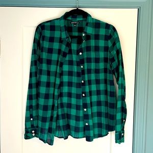 Jcrew Factory Green & Navy Button Down Shirt